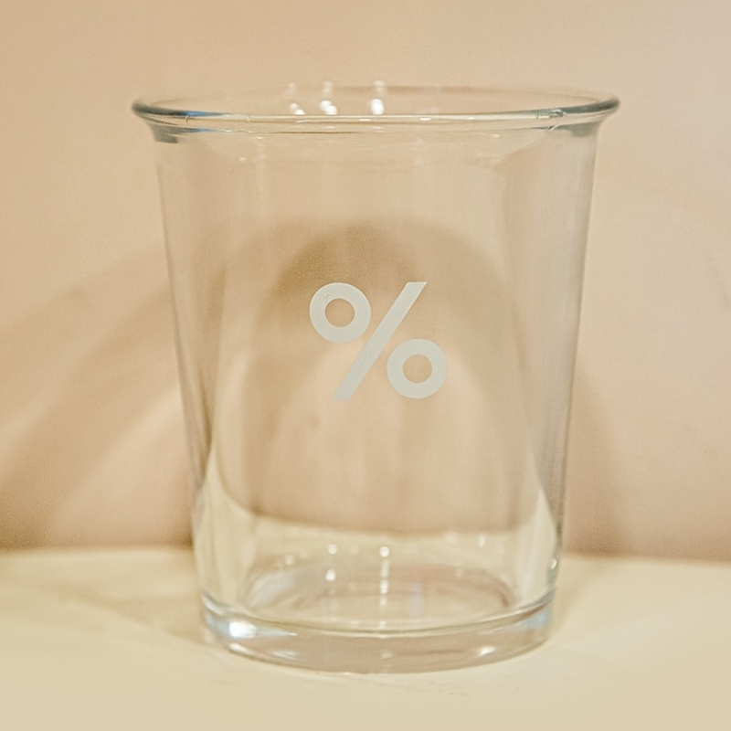 TEMU Edition Glass Espresso Cup- Clear, With Unique Percentage , 3.54inch High, Suitable For Coffee And Beverages, A Perfect Gift, Coffee Bar