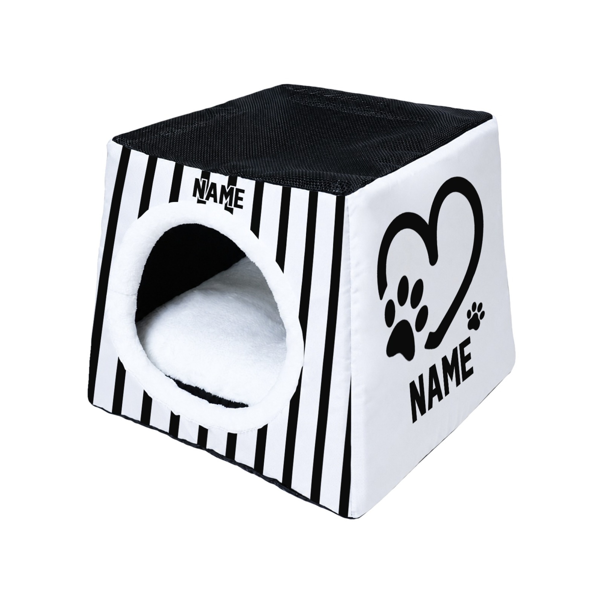 customizable custom dog bed cat house with   and warm pet sleeping space small dog house and cat house autumn   closed design pet gift pet lovers pet supplies heart shaped paw print pattern Product details 2