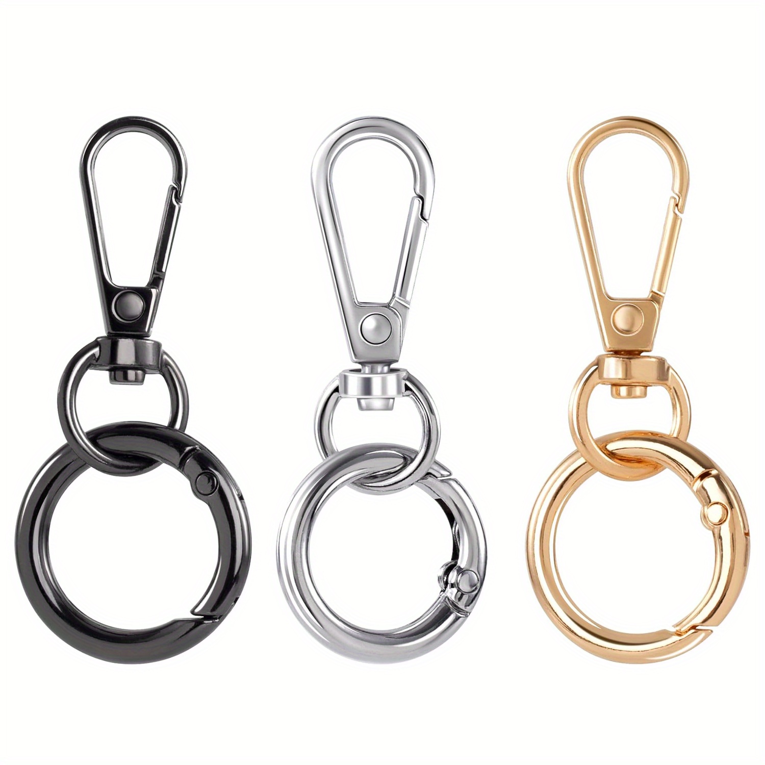 

2- Zinc Alloy Carabiner Keychain , 360° Rotatable - For Diy Crossbody Bag , Multipurpose Key