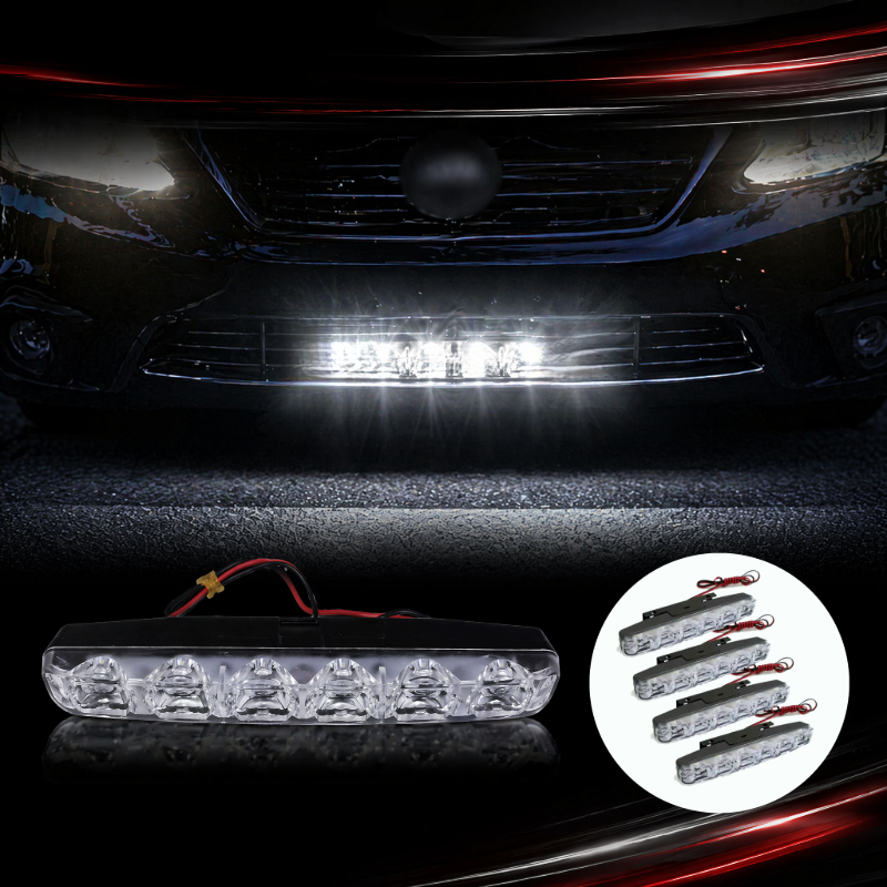 TEMU 4pcs Universal 6 Led High Bright Auto Exterior Styling Ornament Lamp, Vehicle Appearance Upgrade Accessory Fit For Sedan Suv Pickup Motorcycle