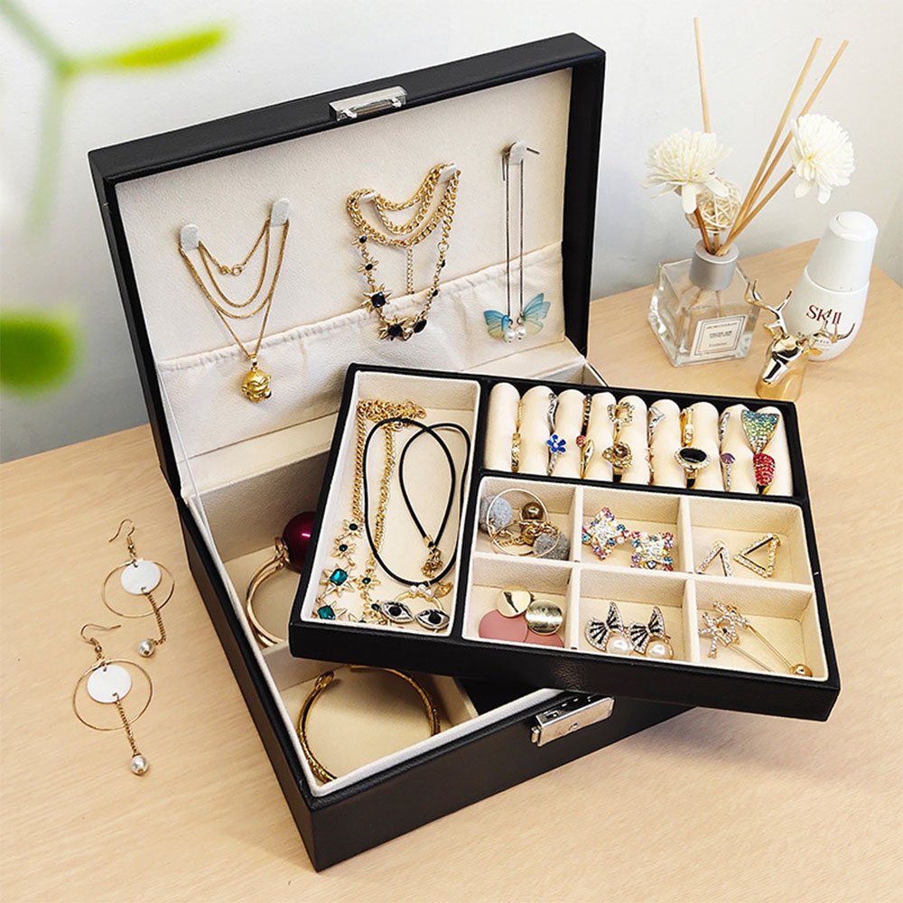 Custom Name Printed Jewelry Box, Lockable Storage Case