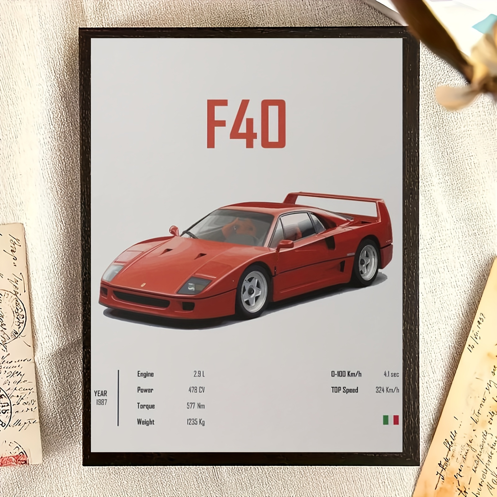 

1pc F40 Car Canvas Art Print, 12x16 - Decor For , ,