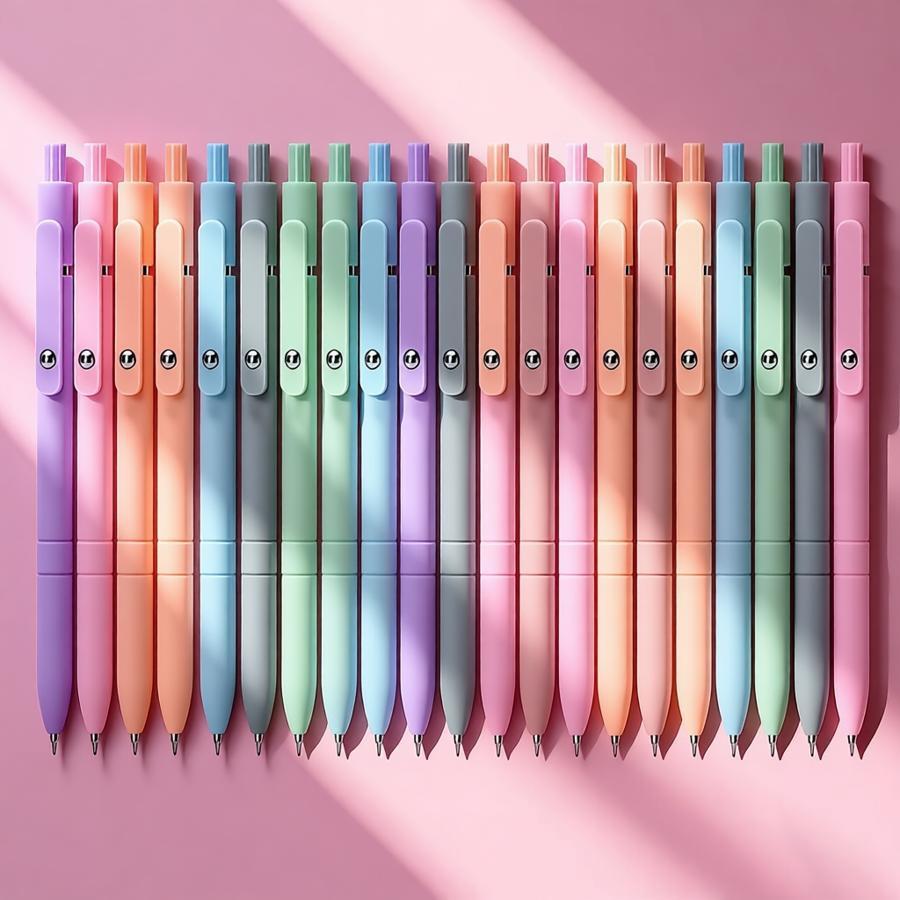 TEMU 21pcs Gel Pens | Black Ink, Fine Point, Smooth Writing, High-end Series For Journaling And Note Taking, Cute Office School Supplies Gifts For