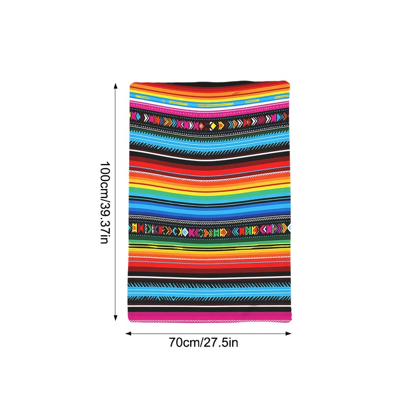 TEMU Vibrant Traditional Tribal Inspired Geometric Striped Throw Blanket, Single-side Printed Soft Cozy Blanket Multiple Specifications , Great Decor
