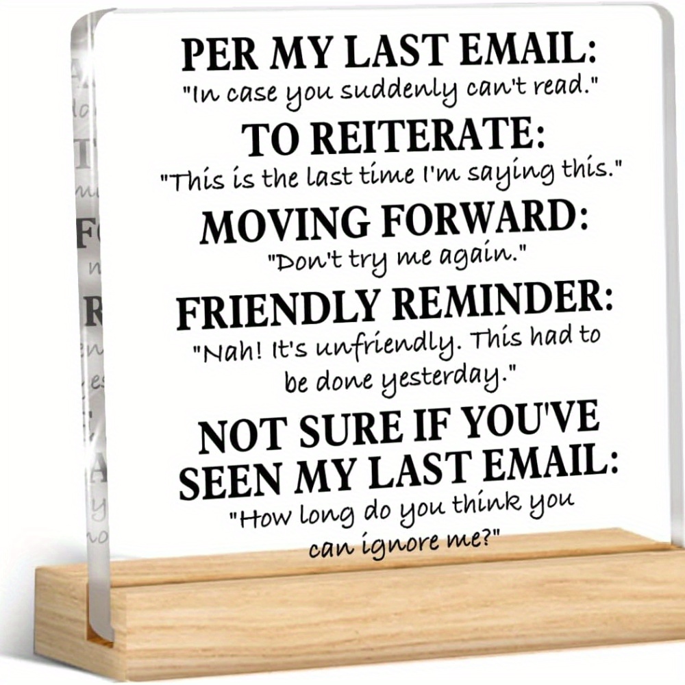 TEMU 2d Flat - [2d Flat] 2d Printed Design, Humorous Office Desk Decoration, Sarcastic Gifts For Coworkers, Colleagues, And Employees Featuring Email