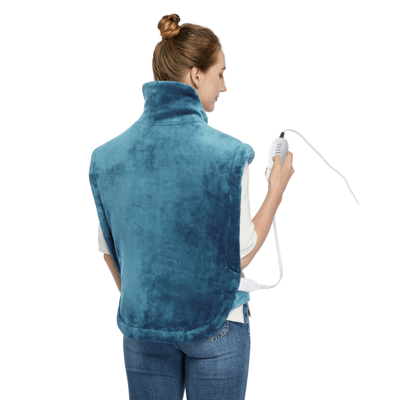 large weighted heating pad for neck and shoulders fast heating 4 temperature settings auto shut off full body     electric heating pad grey 33 x22 Product details 7