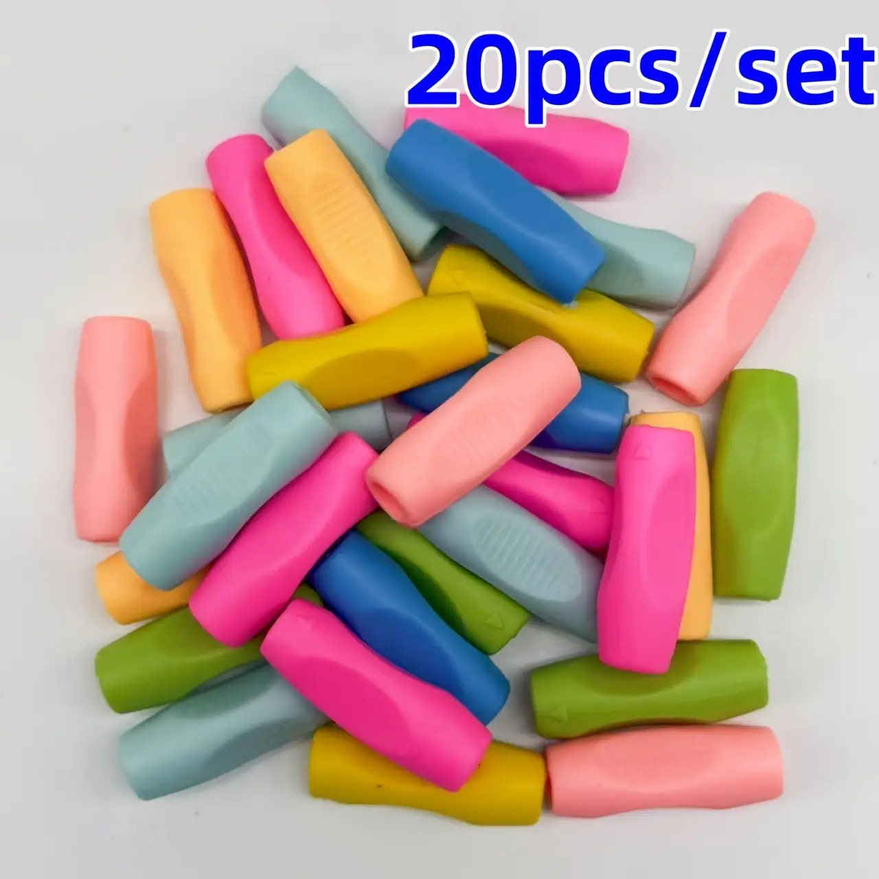 Image of 20pcs Random Color Silicone Grips-ergonomic Adjustable Pen Grips For Beginnerscorrects Posture And Stabilizesgrip, Perfect For Christmas, Halloween, Thanksgiving.orgifting And .secure