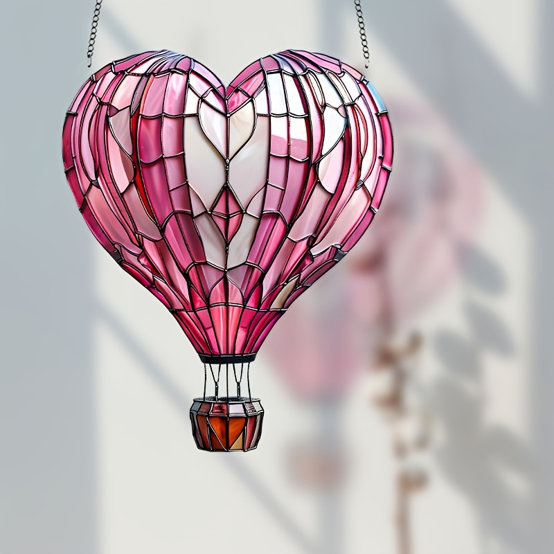 

1pc Valentine's Day Heart-shaped Acrylic Balloon Sun , 7.5"x9" Multifunctional Lamp Ornament, Home & Garden Decor, Ideal For Living Room, Office, Kitchen - Perfect Gift For Love