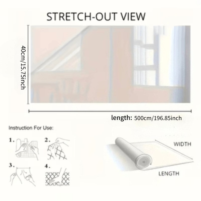 TEMU 500*40cm Heat-resistant And Scratch-proof Furniture Protection Film, Kitchen And Dining Table Protector, Easy-to-, Transparent Protective Film