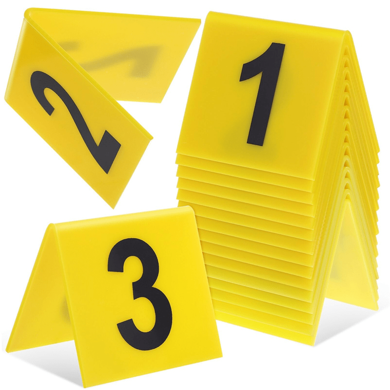 TEMU 25pcs 2d Number Signs With Numbered Plates, Table Tent Signs, Table Number Markers, Suitable For Weddings And Party Occasions, 2d Flat