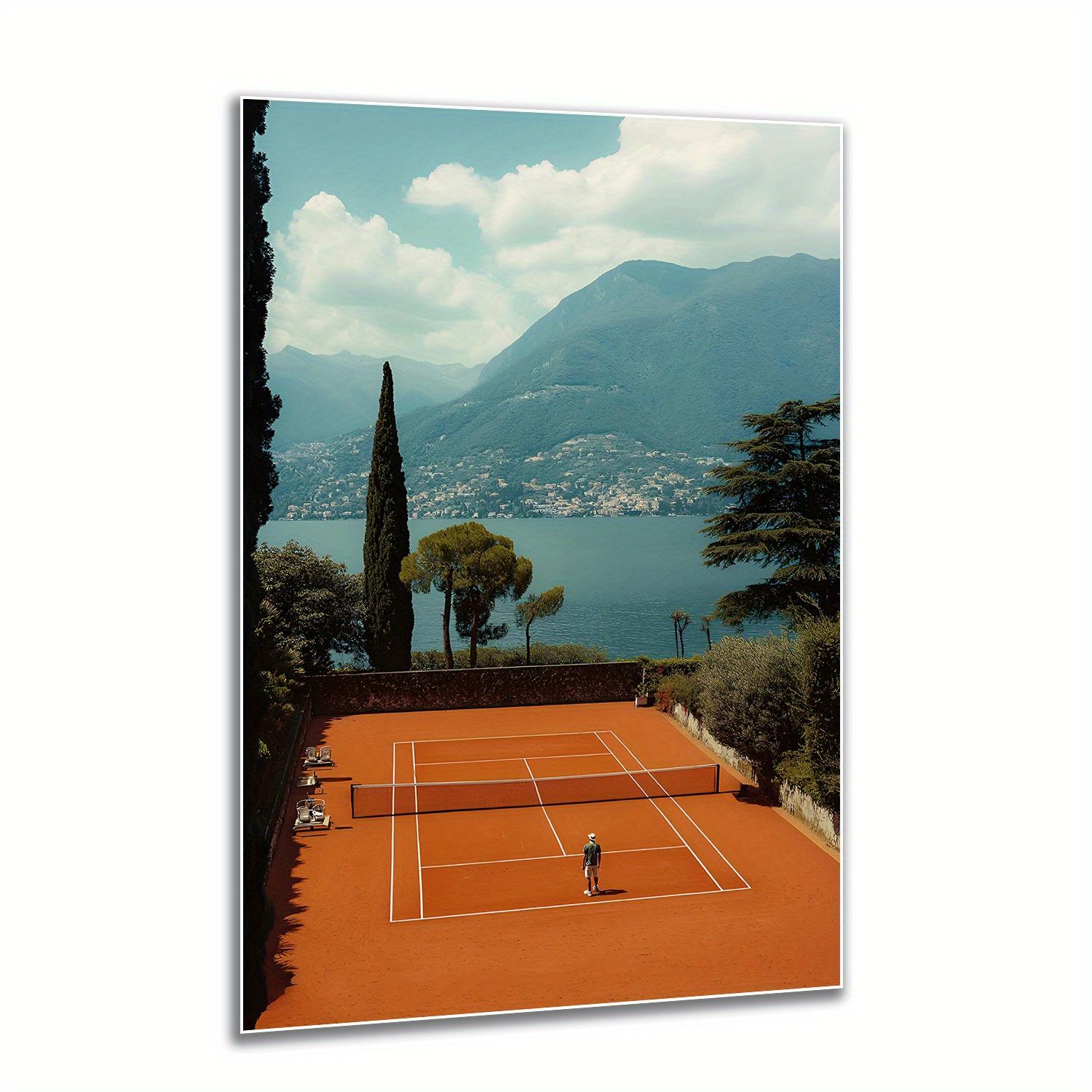 TEMU 1pc Tennis-themed Wall Art Print Suitable For - Retro Tennis Player Poster, Iconic Tennis Photograph Canvas, Wall Hanging For, Bedroom, Office