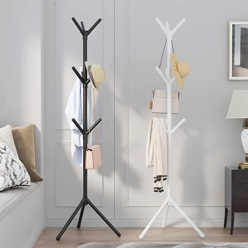 Independent Tree-Shaped Wrought Iron Coat Rack, Easy Clothing Storage Artifact! Durable Metal Frame Lightweight Design, Suitable for Suits, Hats, Bags, Living Room / Bedroom / Home Office Universal, Modern Decoration + Storage Double Effect!