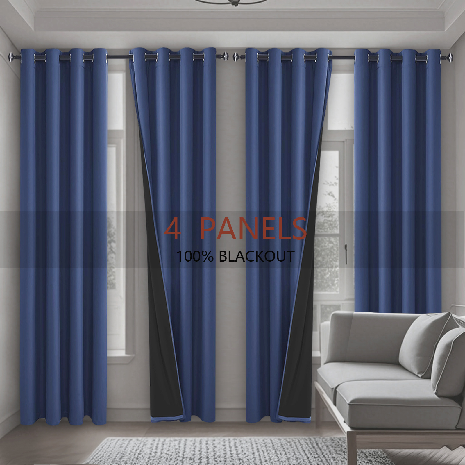 TEMU Room Blackout Partition Curtains, Living Room Partition Curtains, Wall Partition Curtains, Bedroom Partition Wide Curtains, Privacy Grommet