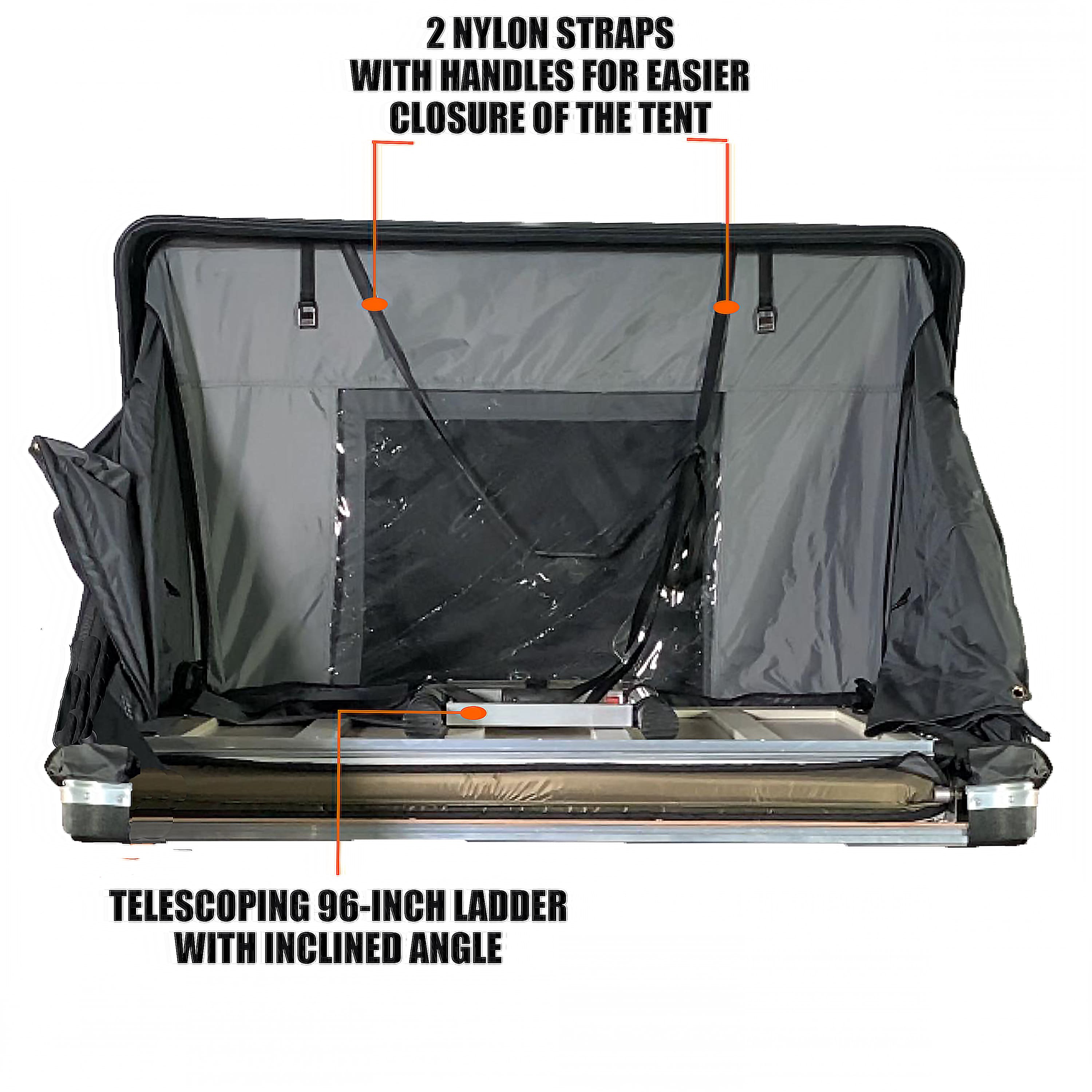 bivvyy v2 quick   up hardshell roof top tent heavy duty suv truck roof tent with tent fly weather camping shelter vehicle mounted for setup zippered door no external poles required Product details 8