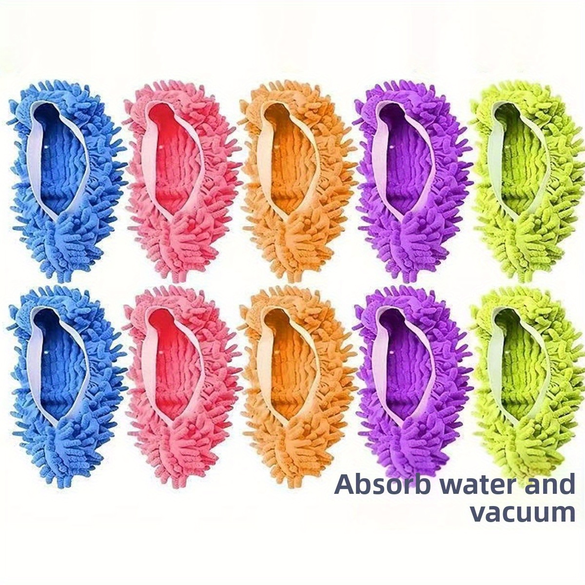 TEMU 10 Pcs Of Mop Slipper Set - Washable Microfiber Pads, Suitable Cleaning Shoes, Floors, And Home Surfaces, Reusable And Durable Mop Pads, Shoe