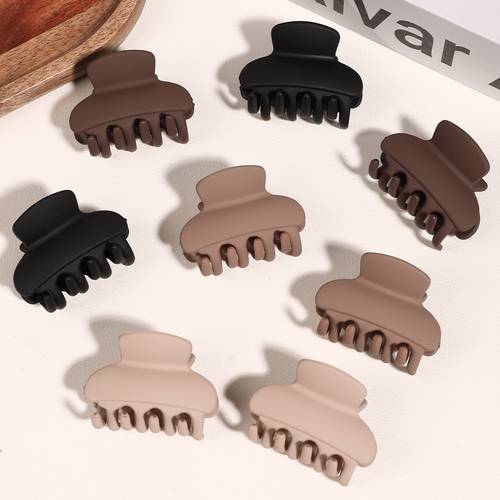 8pcs simple medium size frosted style hair claw advanced sense half tied hair clip high quality half tied hair holder suitable for daily and leisure gathering suitable for daily and leisure occasions high quality half tied peach tail holder