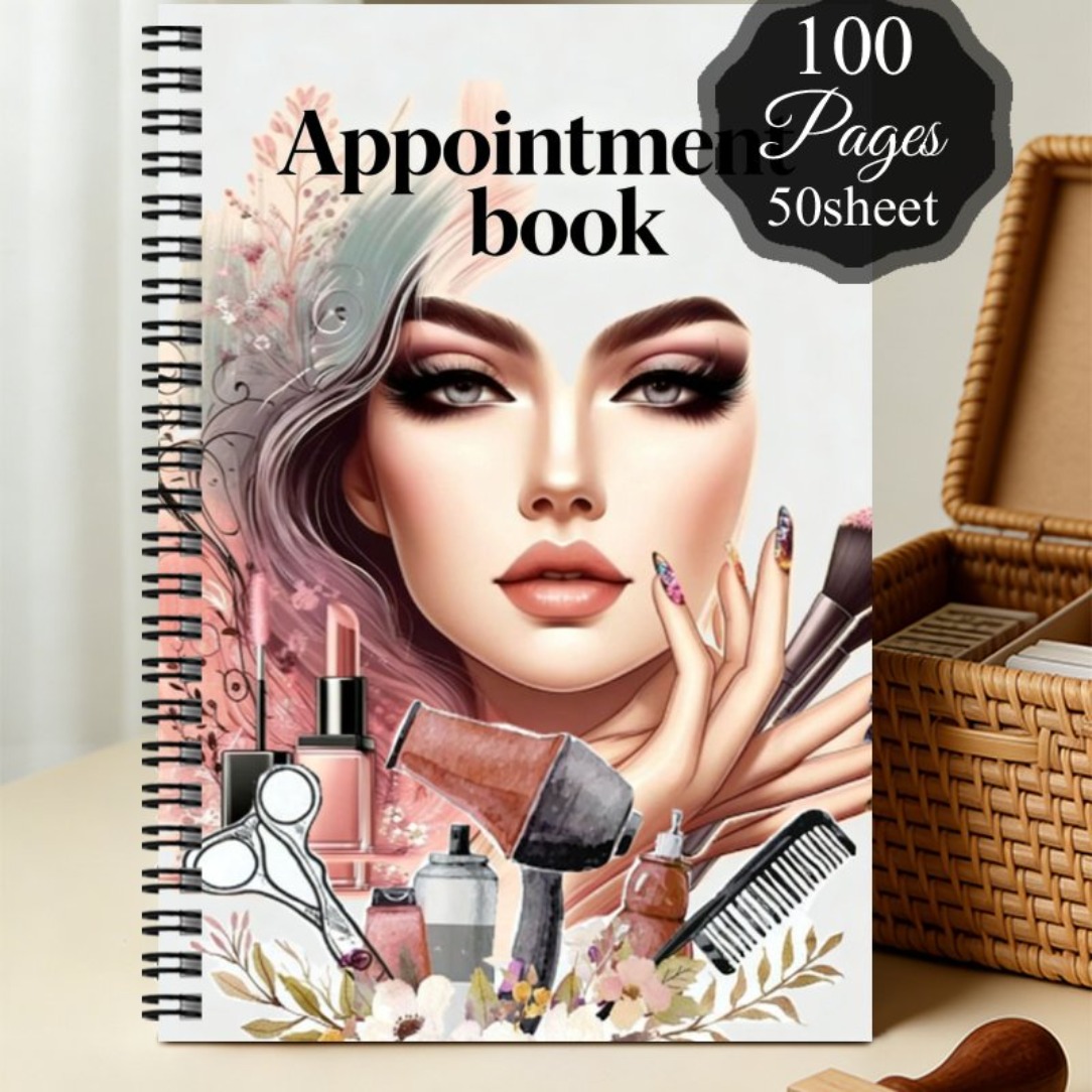 TEMU 1 Aesthetic Appointment Book, Spiral-bound Notebook, Travel Journal, Notepad, Customer Appointment Management Schedule, , Personal Organizer,
