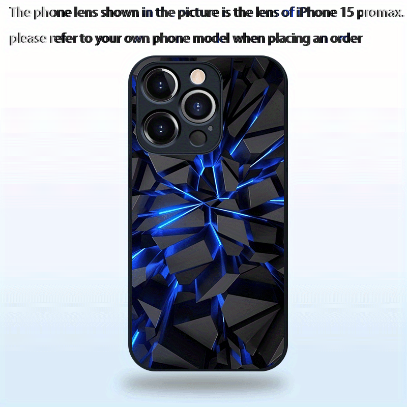 TEMU Blocks Tempered Glass Black Phone Case For Iphone