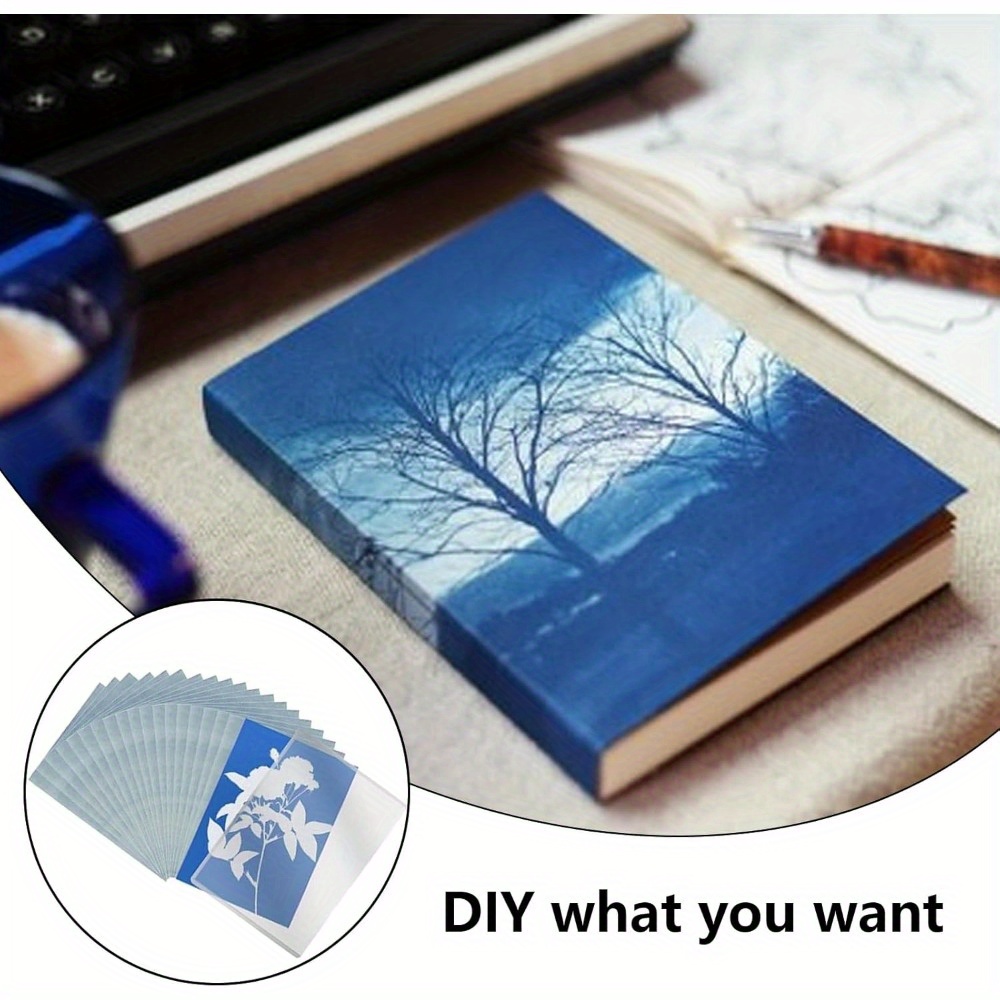 32pcs A6 Cyanotype Paper Kit with Acrylic Panel for Natural Printing