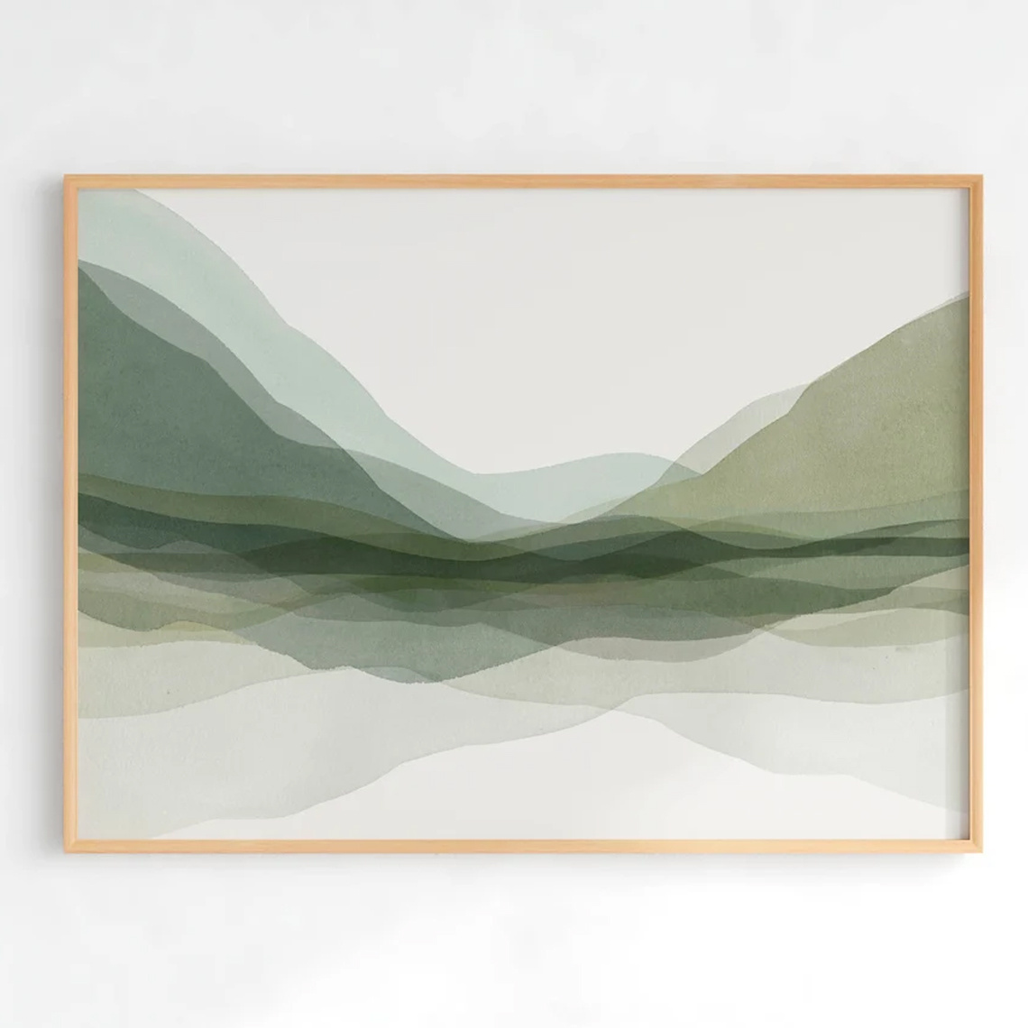 TEMU 1pc Modern Abstract Watercolor Landscape Wall Art - Mural Vertical Canvas Print, Unframed Nature-inspired Painting For Living Room, Bedroom,