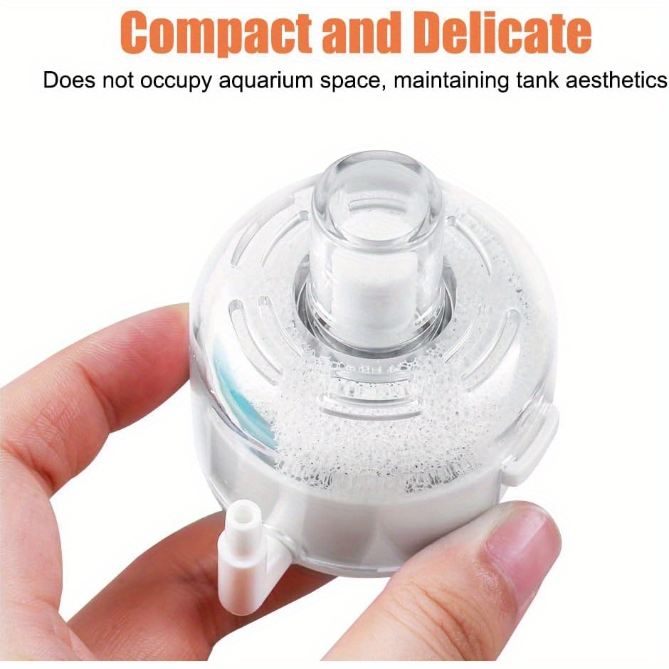 TEMU Nano Aquarium Filter With Air Stone - Quiet Internal Sponge Mechanism, Detachable & Easy-, Compact Fish Tank Filter Suitable For Small Aquariums