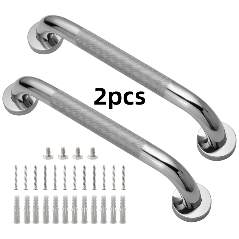 TEMU 2 barras de agarre antideslizantes de acero inoxidable de 14.57 pulgadas - Ideales para inodoros, baños y escaleras. accesorios de montaje. Una