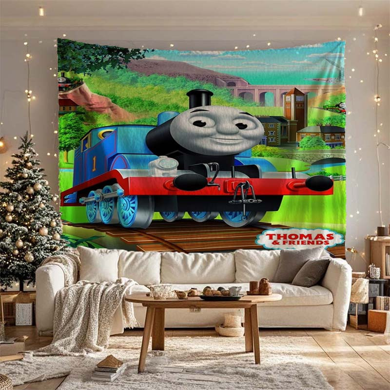 

Animated Train Tapestry, Wrinkle-resistant Soft Aesthetic, Polyester Knit Fabric Wall Hanging, For Dorm, Photo Background, Bedroom, Living Room Home Decor, Ideal Gift For Anime Fans