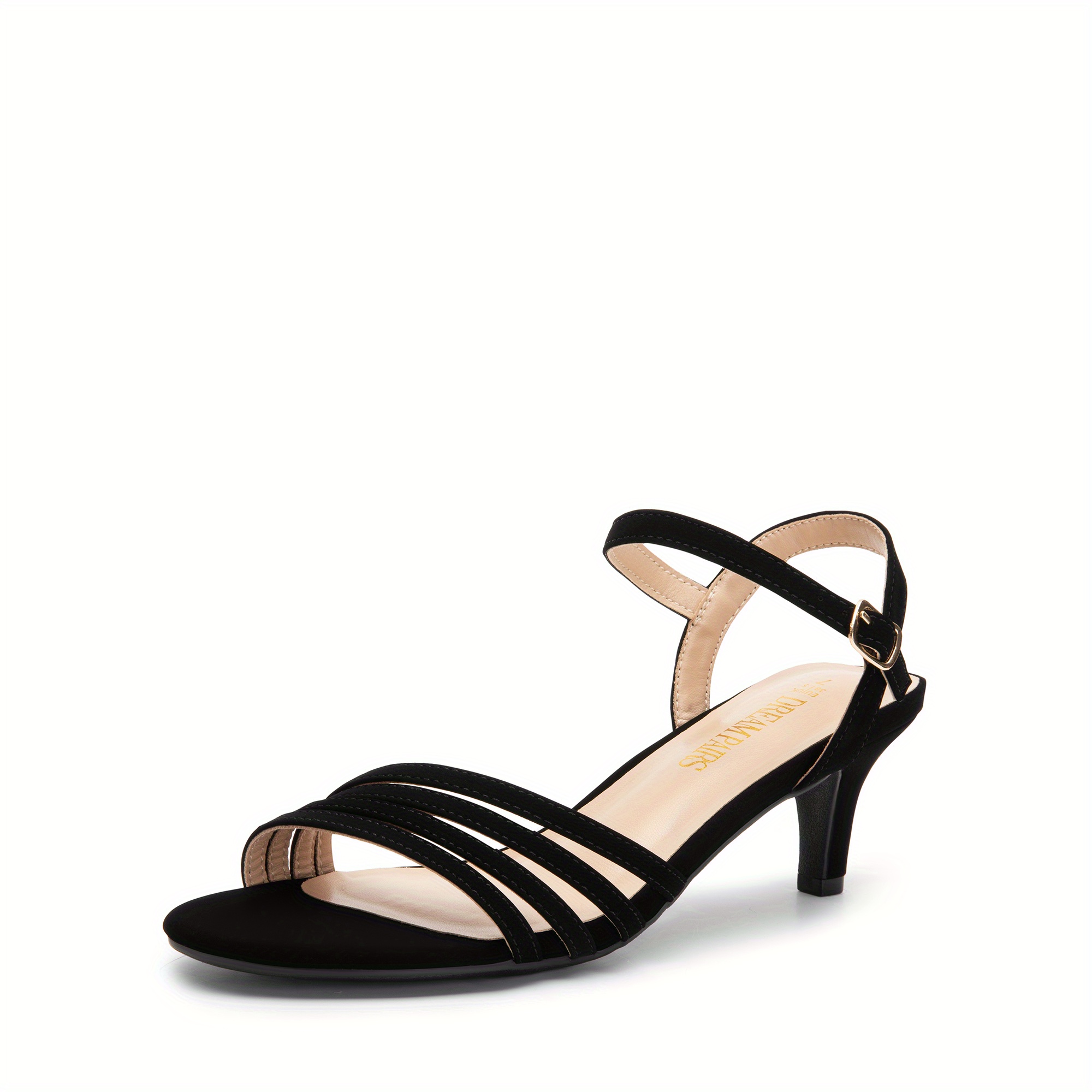 Dream Pairs Dress Black Sandals Low Heel Heel Dress DREAM PAIRS