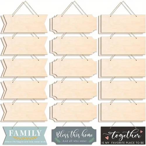 30pcs unfinished wooden rectangular hanging ornaments with rope 1 5 x 3 85 inches ideal for flame carving writing materials exquisite holiday gifts craft supplies decorations handmade goods craft enthusiasts