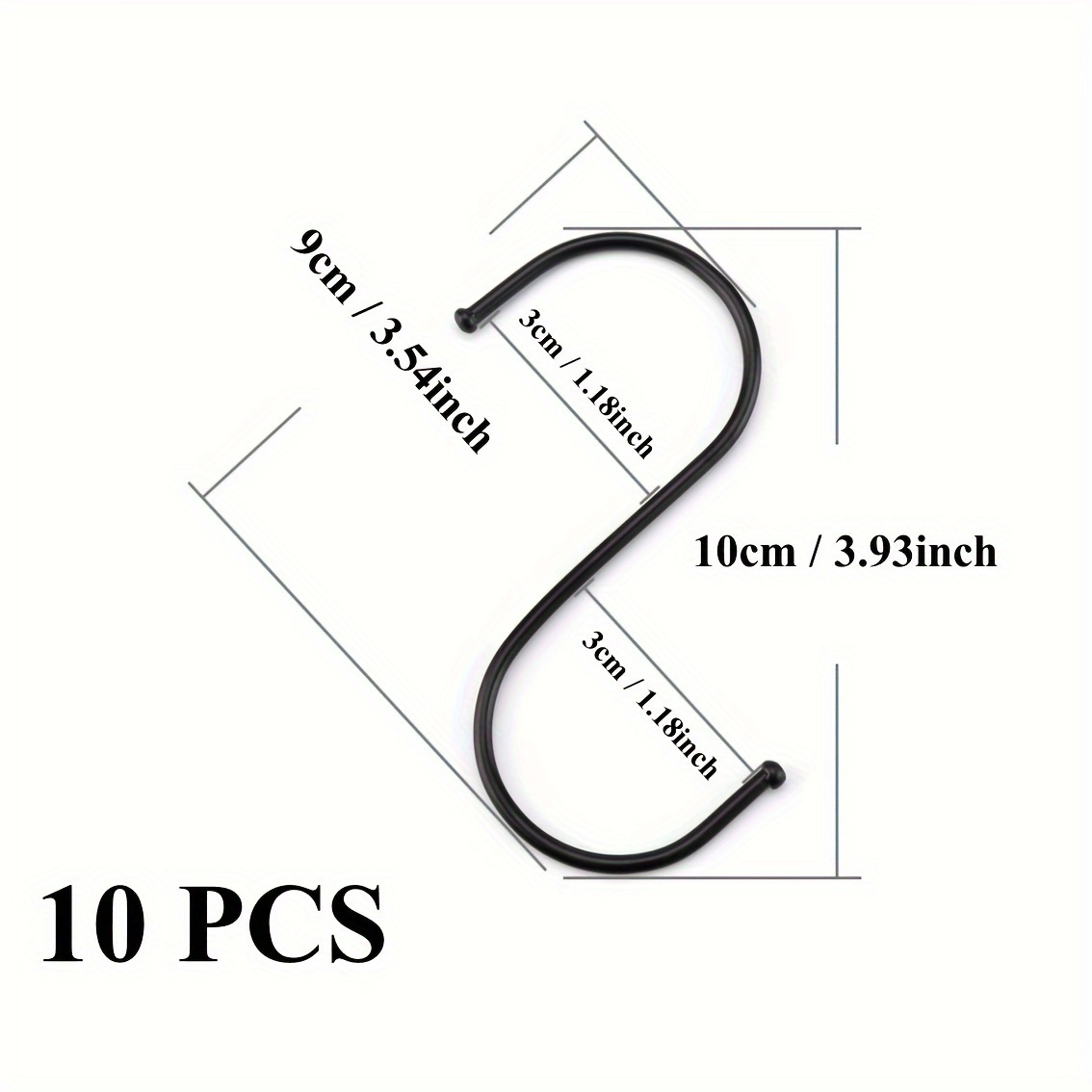 TEMU 10 -shaped Heavy-duty Metal Hooks, Stainless Steel Hooks For Kitchen, Bathroom, Bedroom, And Office, Hooks For Home Decoration.