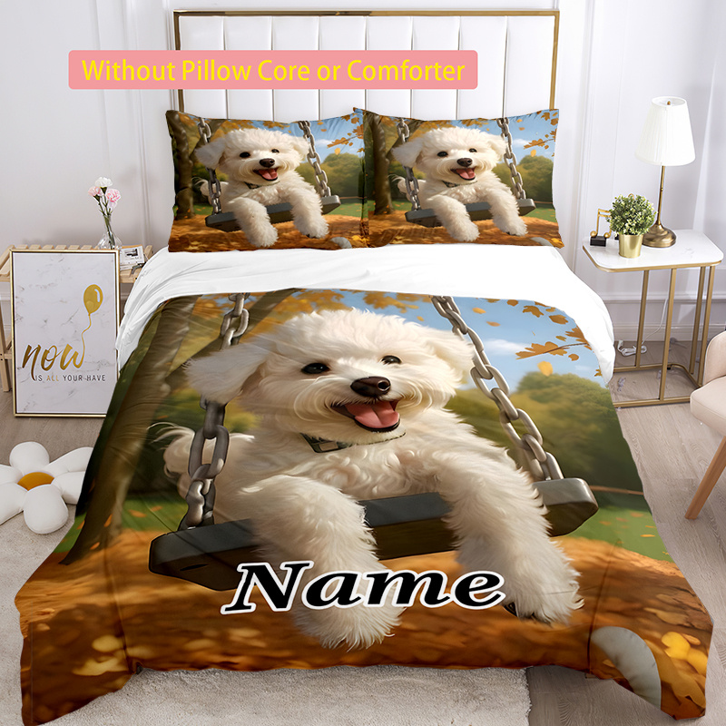 

3pcs Name Bedding Set, 100% , , Washable, , Tear , , , & And Pillowcases, For Christmas, &