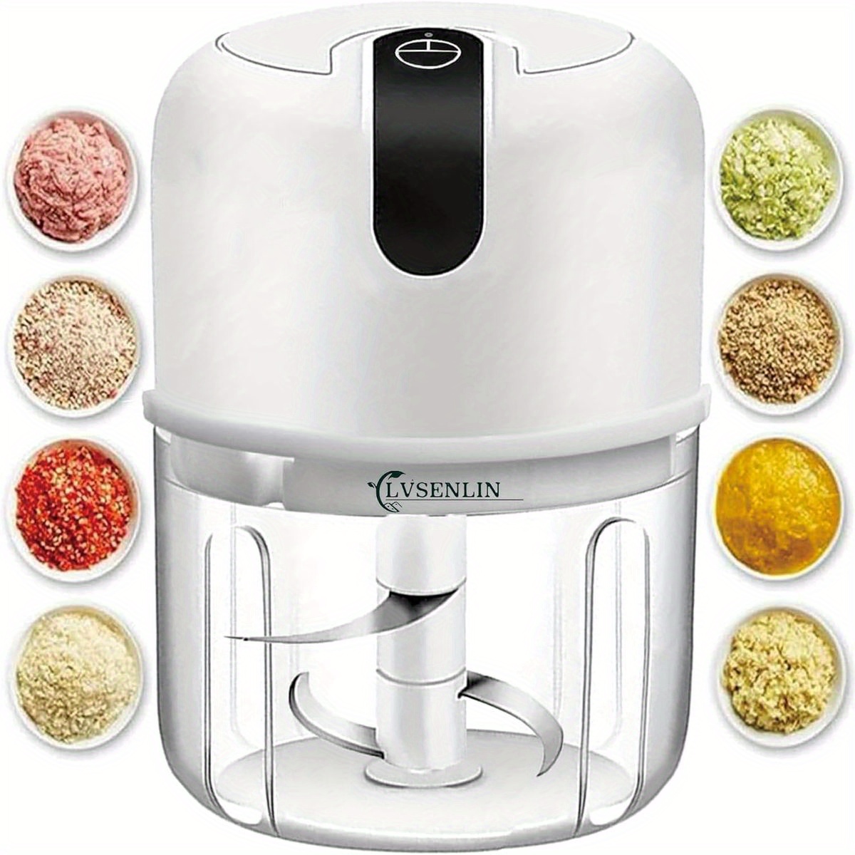 8.45oz electric garlic chopper, compact   chopper, garlic grinder and masher, onion chopper, blender for vegetables, cordless food processor for ginger, chili, fruits, meat, and more. Product details 0