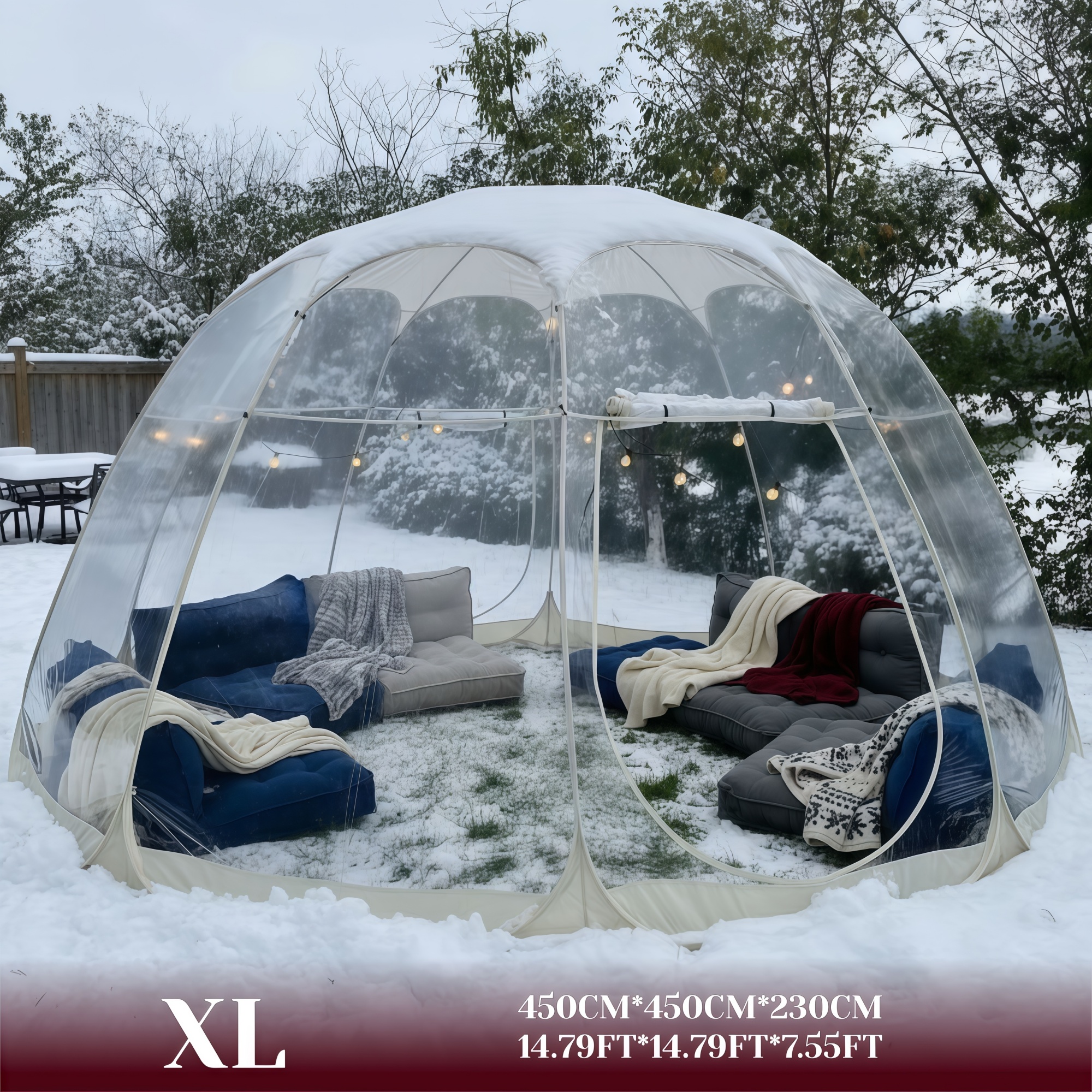   up bubble transparent pvc round tent   portable outdoor tent suitable for parties camping christmas balcony use easy setup lightweight dome with zipper closure
