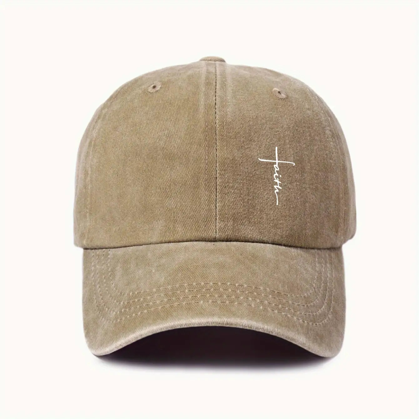 Men' & Women' Breathable Washed Baseball Cap with Cross Embroidery - Adjustable Outdoor Hat Suitable for, Casual Wear & Hot Climates - Soft Comfortable Cap