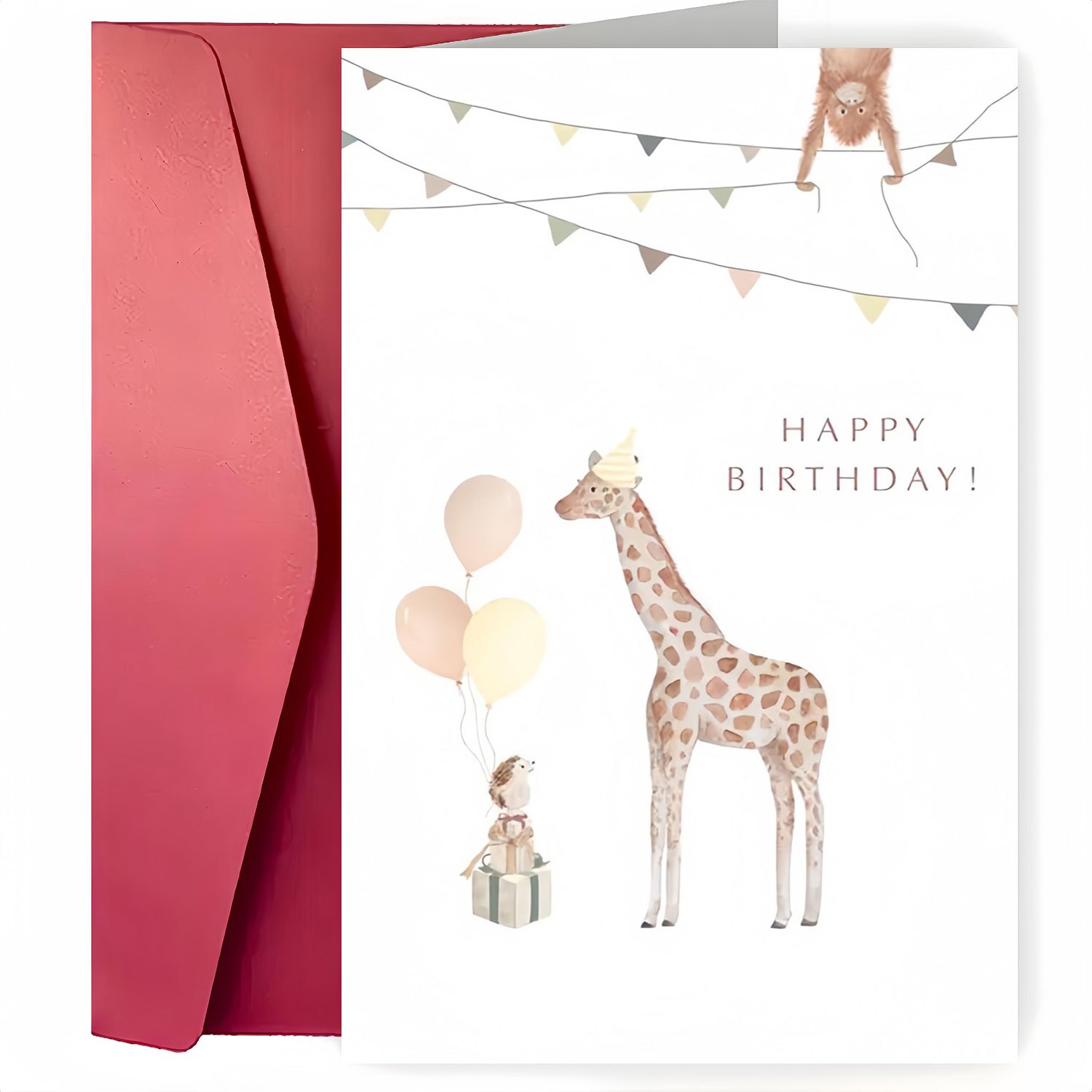 A Birthday Card, Party Card, With Envelope, Featuring A Giraffe Design, Is For Family, Colleagues, , , And Brothers