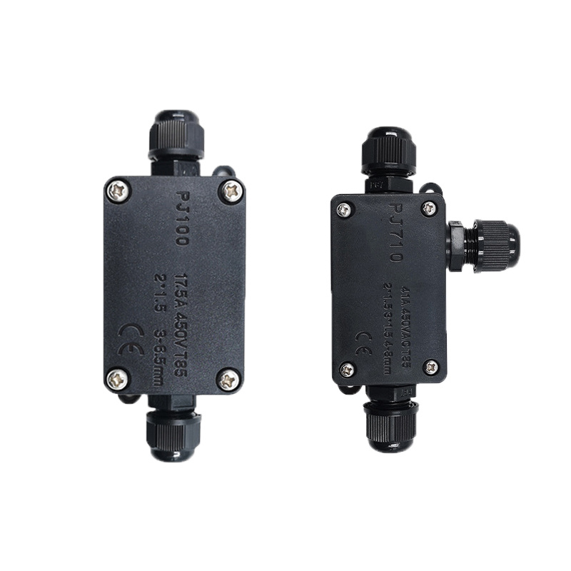 2pcs Black Junction Box Abs Buried Terminal Junction Lamp Sealed Junction Box