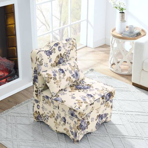 flannel single dining chair with soft seat cushion and backrest no armrests matching pillow used as waist cushion this dining chair used room blue