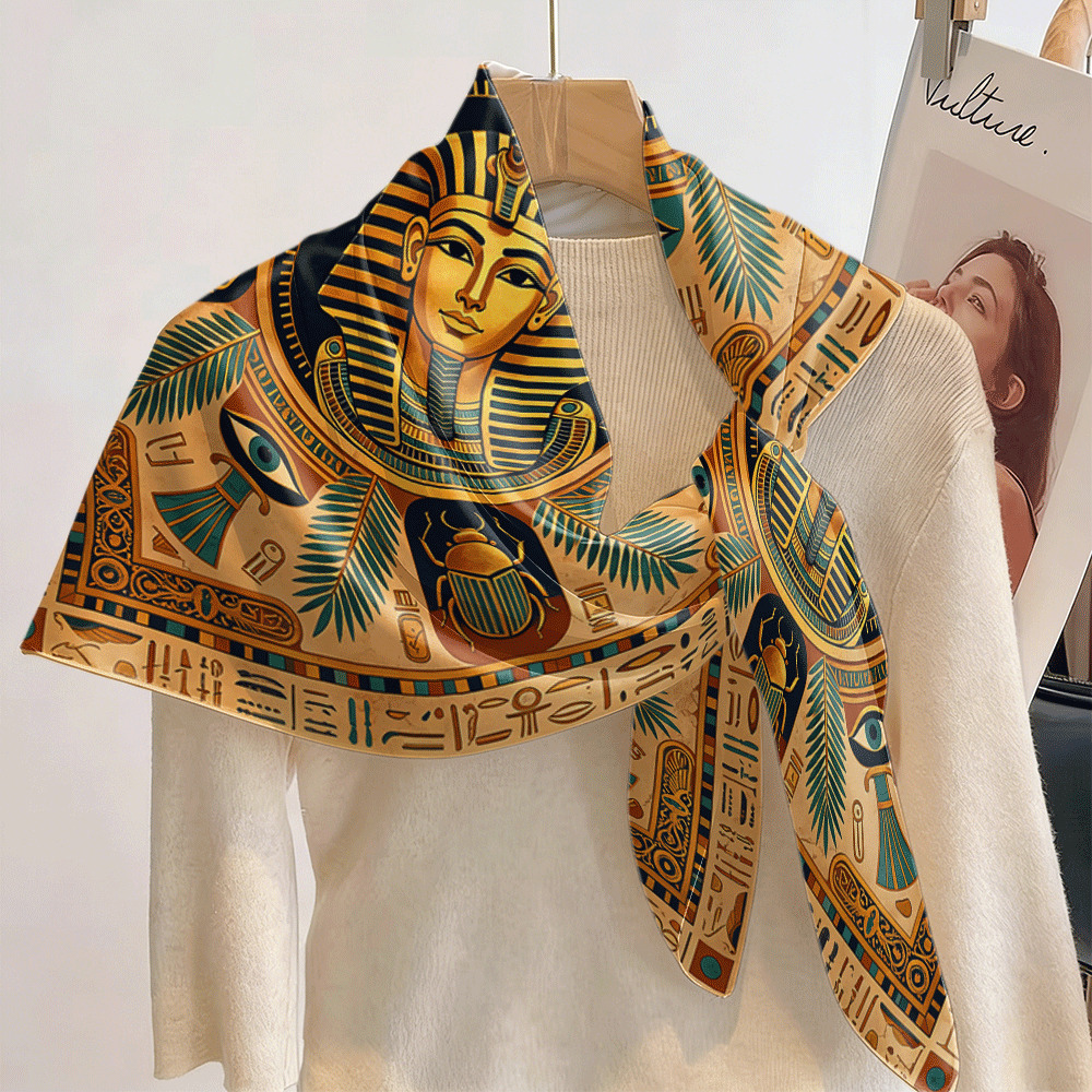 TEMU Ancient Symbols 2d Multifunctional Square Scarf, Headscarf, Wristband. Suitable As A Gift, For Decoration, As A Bag Accessory. Ideal For Daily ,