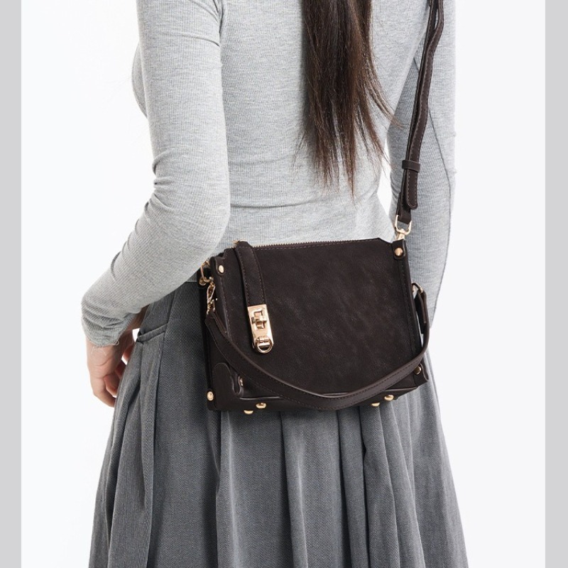 Retro Cowhide Texture Crossbody Bag For Women Casual Tote Bag_voghion.com