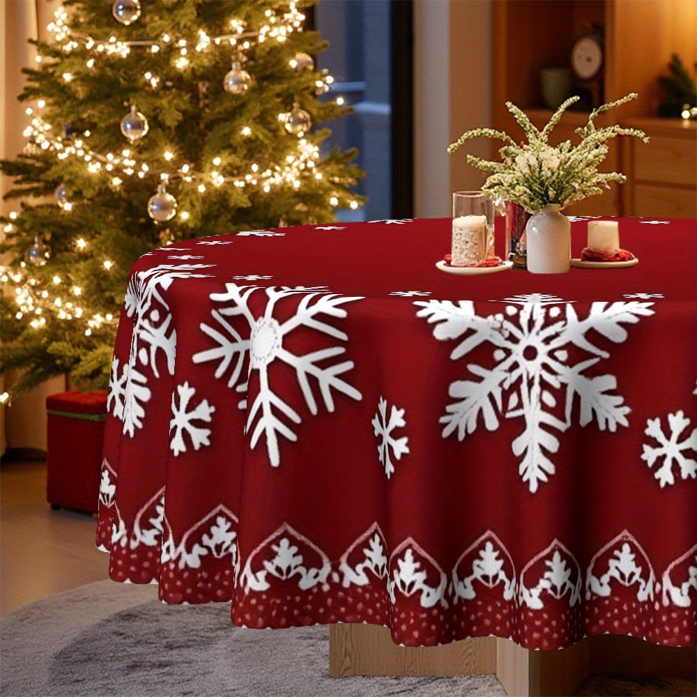 1 stück tischdecke weihnachten festliche rote runde