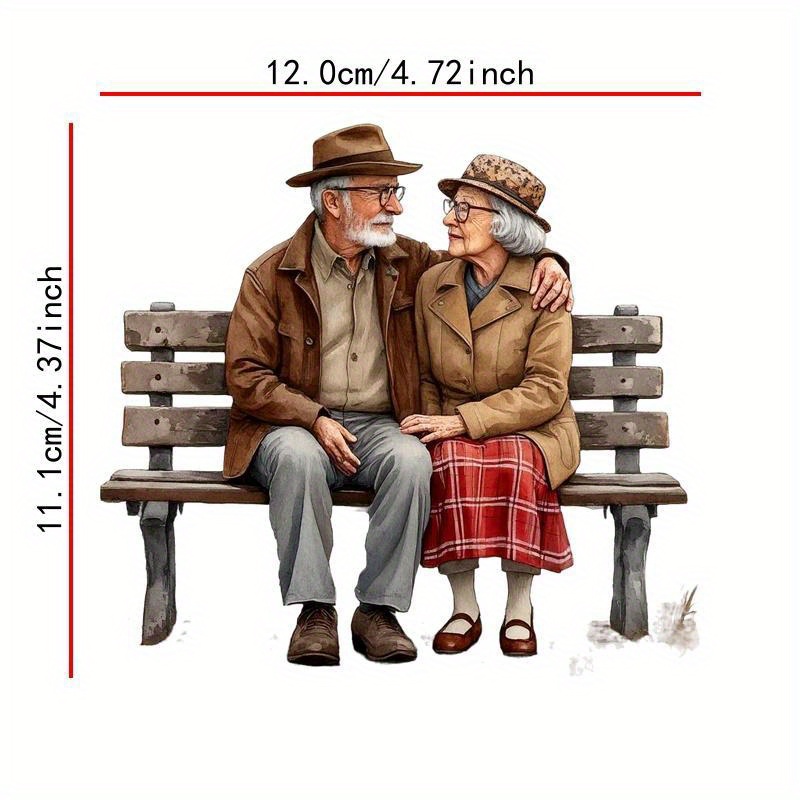 2d Flat, 1pc Glossy Couple - Cute Anime-style Car Decal With Shiny & / Bench, Plastic Diy Stickers For Cars, Motorcycles, Laptops, Fridge (no Residue, & Stick), 2d Flat