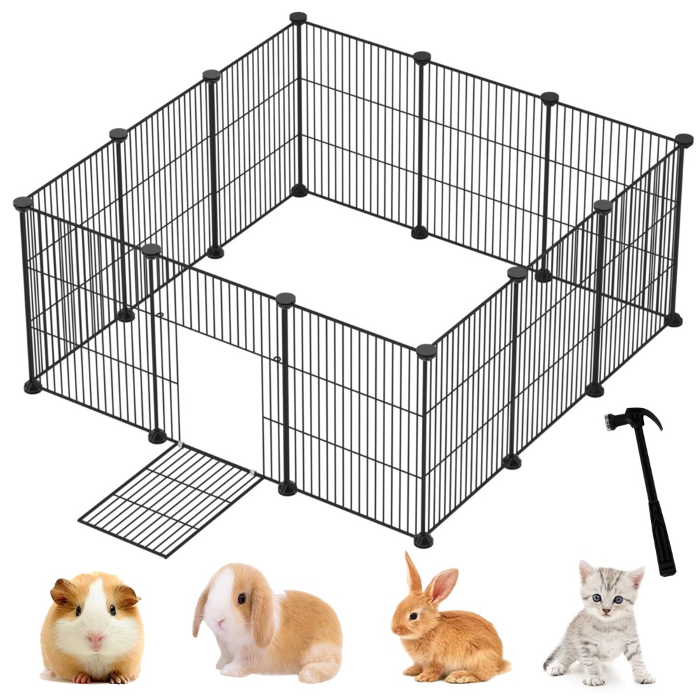 TEMU Flexible Indoor Pet Playpen Featuring 12 Panels, Designed For Easy Assembly Without Tools, Suitable For Puppies, Kittens, Rabbits, And Small