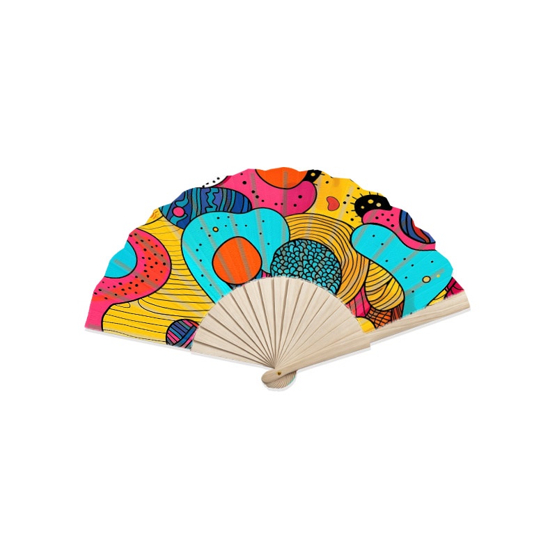TEMU 1pc Handheld Wooden Folding Fan, Fashionable Hand Fan, Portable Summer Cooling Fan, Suitable For Parties | Weddings | Performances | Dancing -