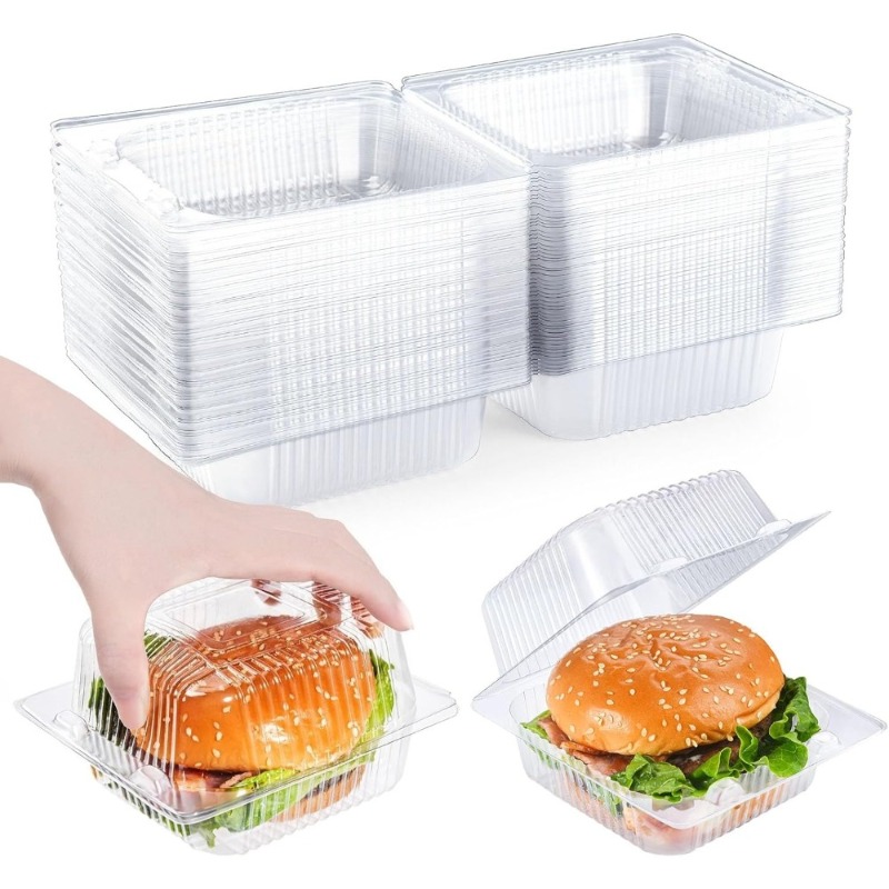 55 stück klare quadratische takeout boxen klappdeckel