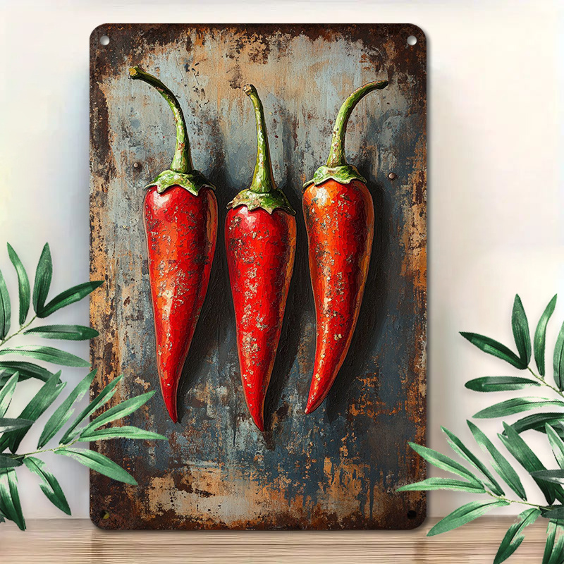 Chic Pepper Aluminum Wall Sign - , Perfect For Home And Office Decor, Ideal Gift (8x12 Inches)