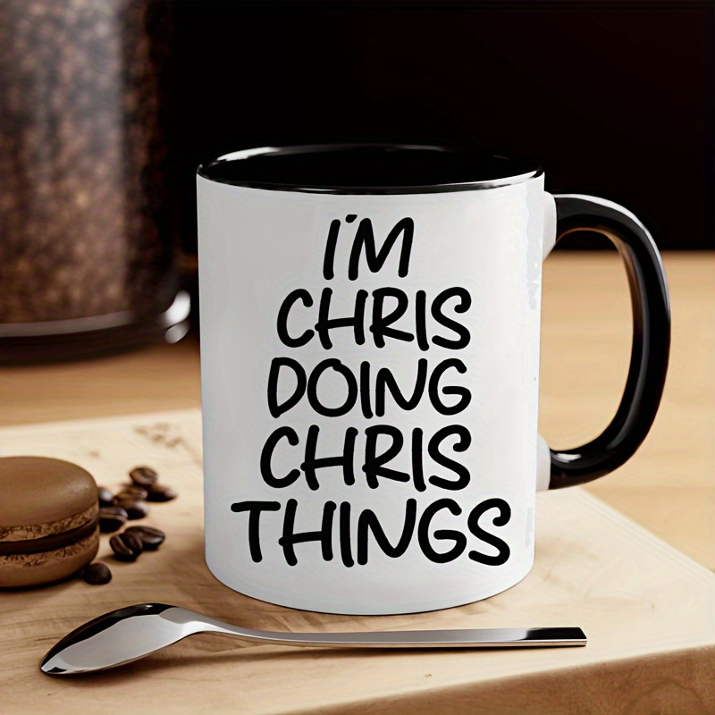 TEMU 2d Flat Printing, 1pc 11oz I Am , Doing Things Funny Ceramic Coffee Mug, Double Sided Novelty Quote Design, Gift For , Birthday, Christmas, New