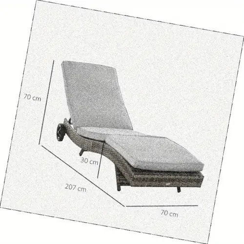 adjustable backrest patio sun lounger with wheels pe wicker chaise lounge chair mixed gray cushioned outdoor poolside relaxation furniture for garden deck
