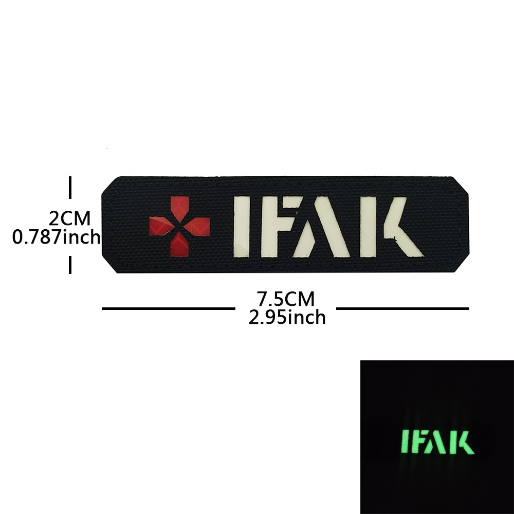 E-shop IFAK MEDIC Laser-geschnittener Aufnäher – Reflektierendes, leuchtendes medizinisches Abzeichen mit Klettverschluss, geeignet für