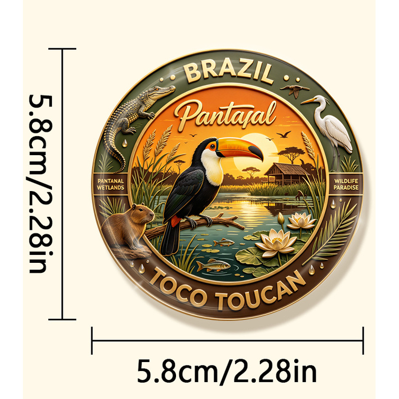 TEMU 1 pz Magnete da frigorifero resistente con del Nazionale del Pantanal 2D piatto, per incollare foto, cartoline, ecc., come decorazione da cucina