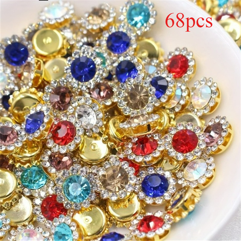 TEMU 68pcs 1.0cm/0.39in Double Acrylic , Shaped Like A Sunflower, With A Flat Bottom. Decorative Flowers Are Very Suitable For Making Hair